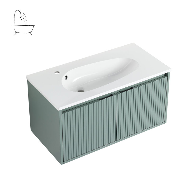 Klairissa 35.8'' Single Bathroom Vanity with Resin Top