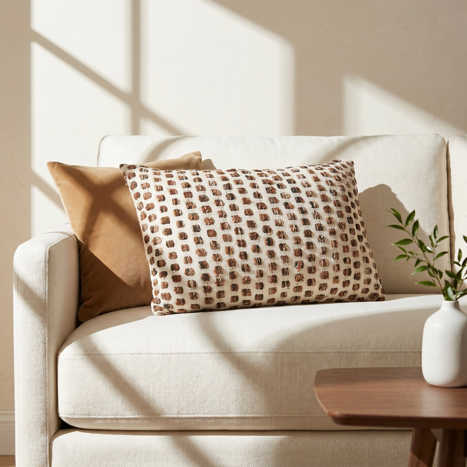 June Collection Geometric Cotton Lumbar Throw Pillow, Down Blend