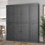 Armoire de cuisine haute Kyrrah 100% en bois massif avec portes et 2 tiroirs, tablettes réglables, armoire de rangement modulaire, l 65 po x H 71,5 po-525259680