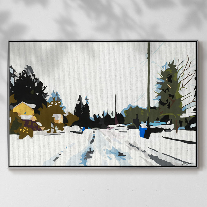 Hiver, reproduction sur toile encadrée, Argent, H 25 po x l 17 po x P 2 po