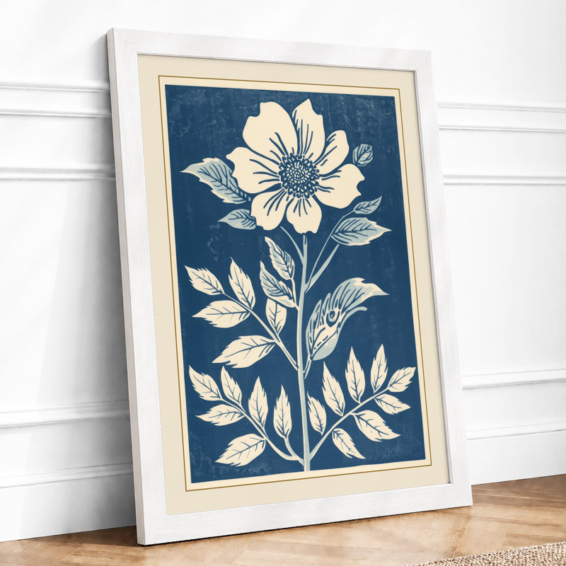 Gilded Bloom Botanical - Framed Print, A1 - 84.1 x 59.4 cm, White