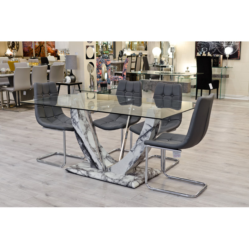 Eunice Dining Set, 5, Grey