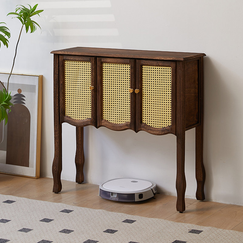 Walnut Solid Wood Rectangular Console Table, 35.43" H x 36.61" W x 12.6" D