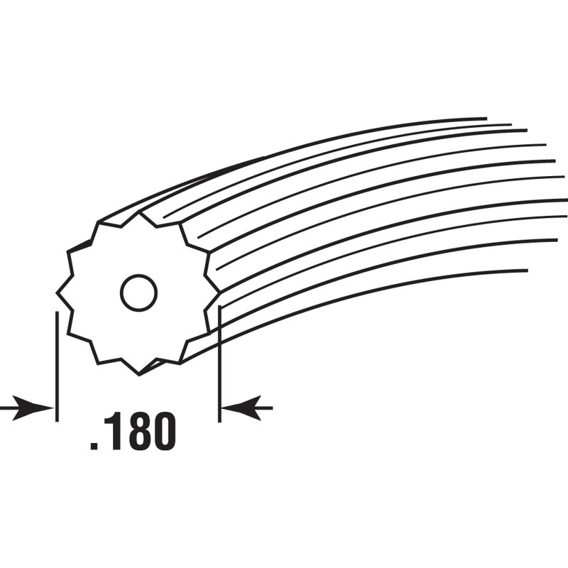 Spline en vinyle Prime-Line. Rond, noir, 25 pieds (paquet de 1), H 9,75 po x l 4,8 po x P 1,65 po