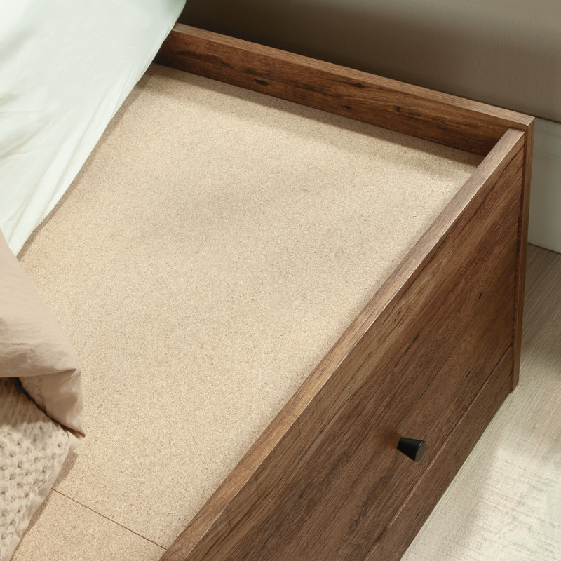 Vintage Oak Queen Storage Bed with Drawers