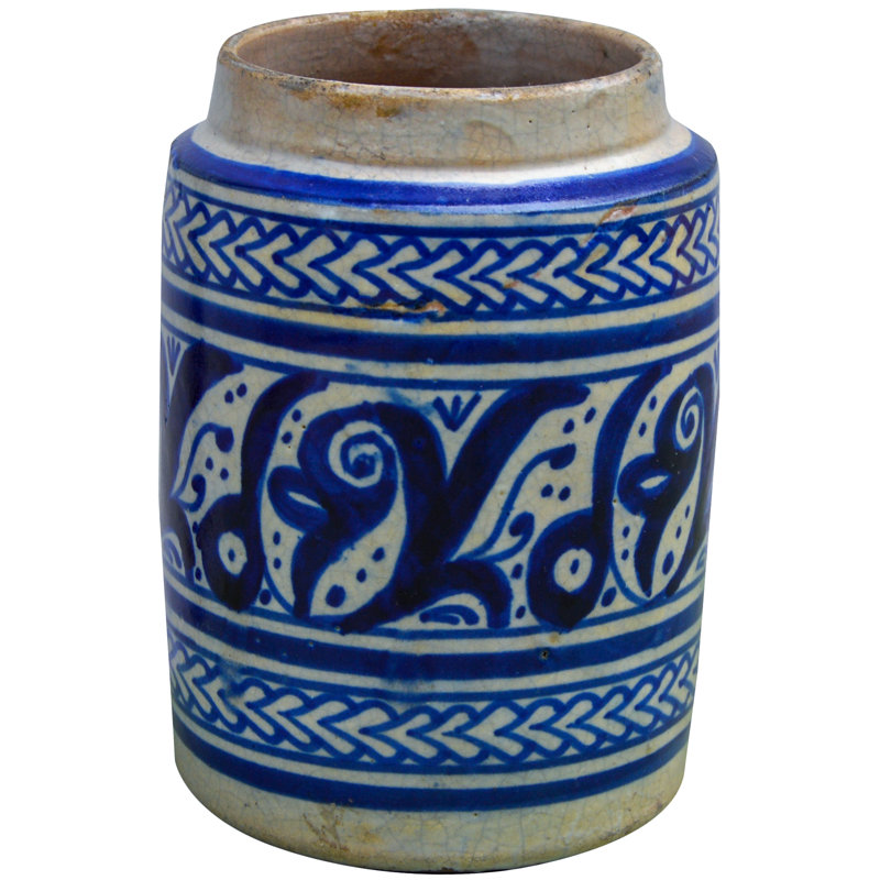 Vase de table en céramique bleu 5,5 "intérieur/extérieur
