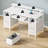 Computer Desk With LED Lights & Power Outlets, Home Office Desk With 4 Drawers, Writing Desk With Keyboard Tray, Study De Sk With Monitor Stand, Work For Home Office-954261623-954261625