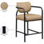 Tabouret de comptoir rembourré en cuir brun clair Serava Serava-129631229