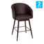 Tabouret de bar à dossier moyen de qualité commerciale avec pieds en bois de hêtre et dossier courbé-546541588-546541675-546541590