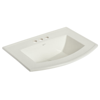 Lavabo de salle de bain en U en porcelaine vitrifiée avec trop-plein Barrett ™