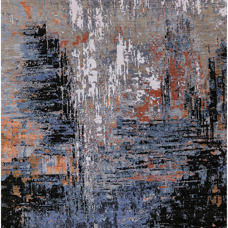 Abstract Indoor Rug, Square 7'