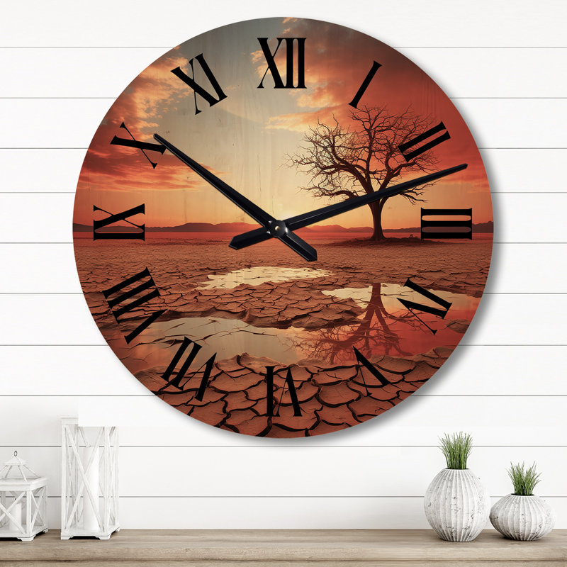 Horloge murale en bois massif Parell, Grand