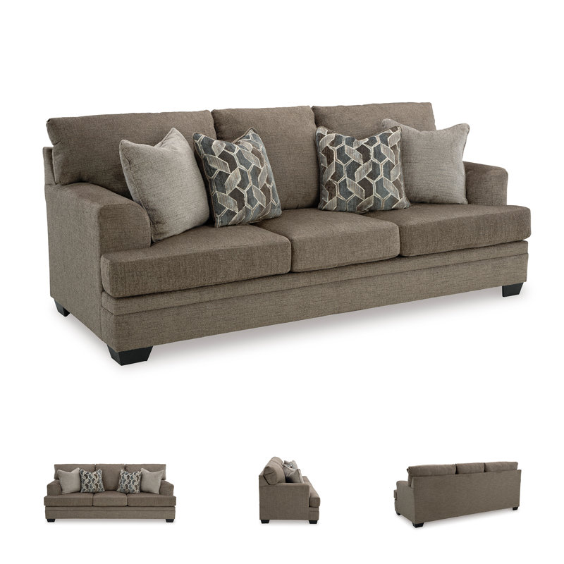 Fiarvale Upholstered 92'' Sofa, Brown 100% Polyester