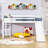 Kimetha Twin Wooden Low Loft Bed With Slide, Safety Guardrails And Ladder-368108320