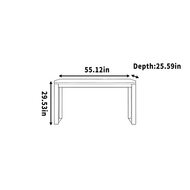Bureau d'écriture en bois pour travaux ménagers, H 29,53 po x l 55,12 po x P 25,59 po