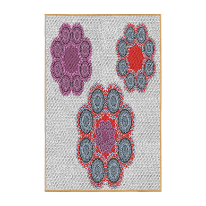 Tapis rouge / bleu Power Loom, Rectangle 2 pi x 3 pi