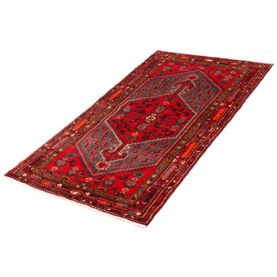 Tapis unique en laine 3 pi 11 po x 7 pi années 1990 Yanais