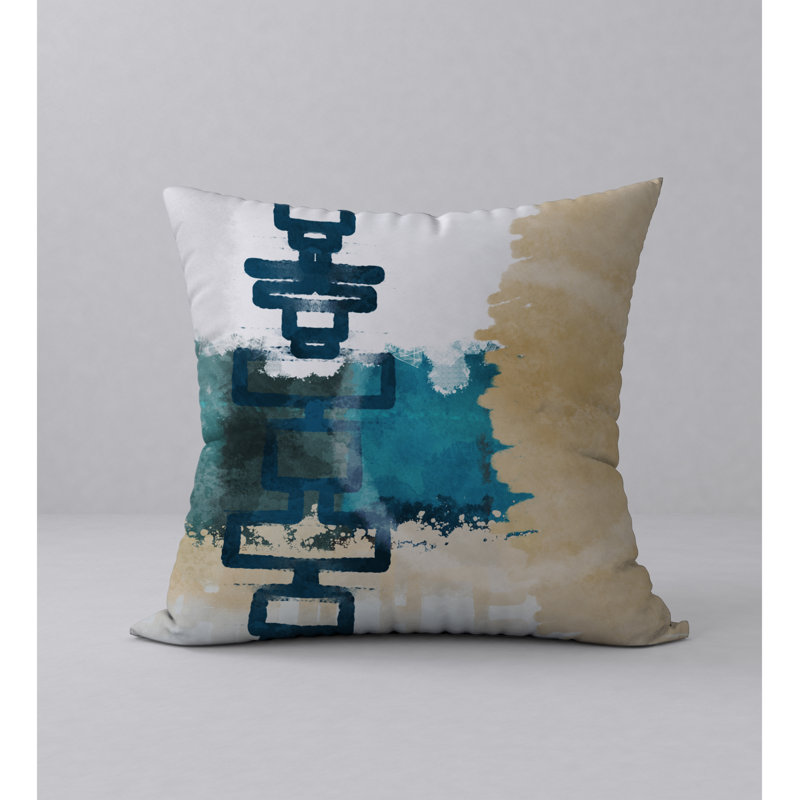 Coussin décoratif abstraite, 20 po x 20 po