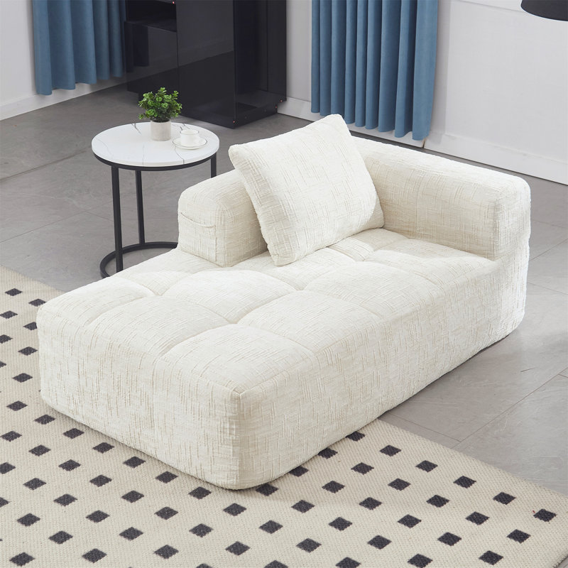 Canapé-lit en chenille Minimalist, Beige