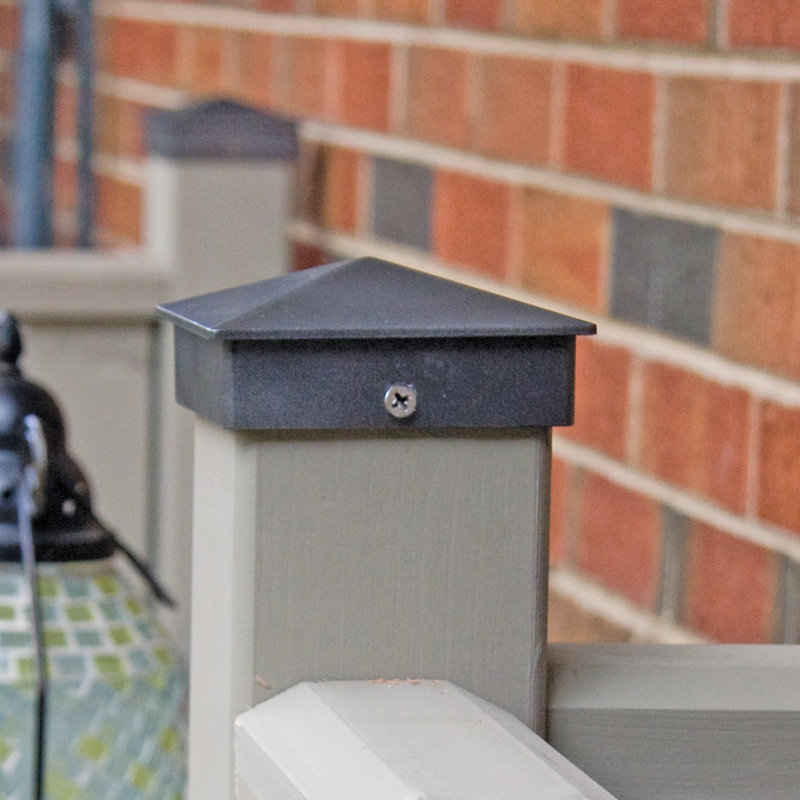 4" x 4" Post Cap  Powder-Coated Aluminum with Stainless Steel Hardware for Standard 4x4 Posts