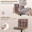 Deristin Swivel Upholstered and Faux Leather Adjustable Height Bar Stool-674344490-744631457