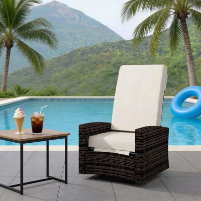 Fauteuil inclinable pivotant en osier