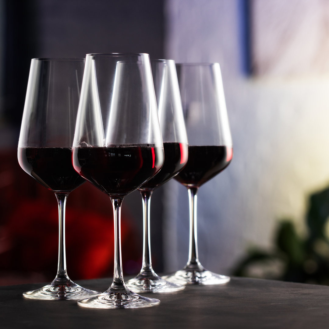 Dartington Red Crystal Cheers Wine Glass, Set Of 4 - Image 4