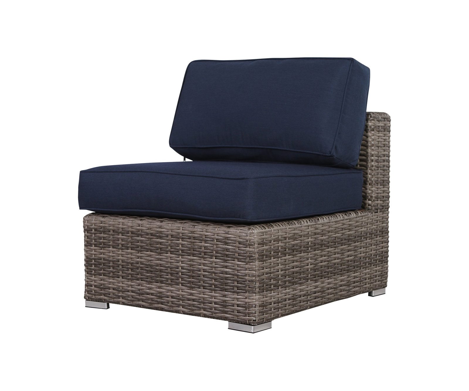 4-Person Sunbrella® Patio Seating Group, Sunbrella Navy blue, Mixed Gray
