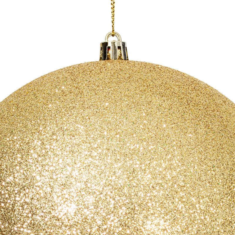 Ornement boule des Fêtes, 6'' H x 6'' W x 6'' D, Or, 4