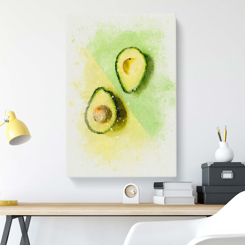 Avocado Split in Abstract - Wrapped Canvas, 60cm H x 40cm W x 3cm D