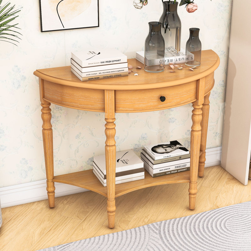 Console avec tiroir et tablette, Naturel