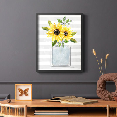 «Sunflower Perfume I», reproduction encadrée - bois massif