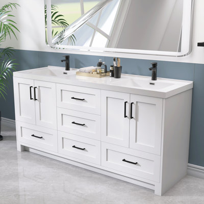 Ensemble de meuble-lavabo autoportant 72 po avec lavabo double 72 po