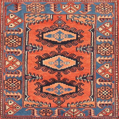 Tapis rouge/bleu traditionnel Gellért