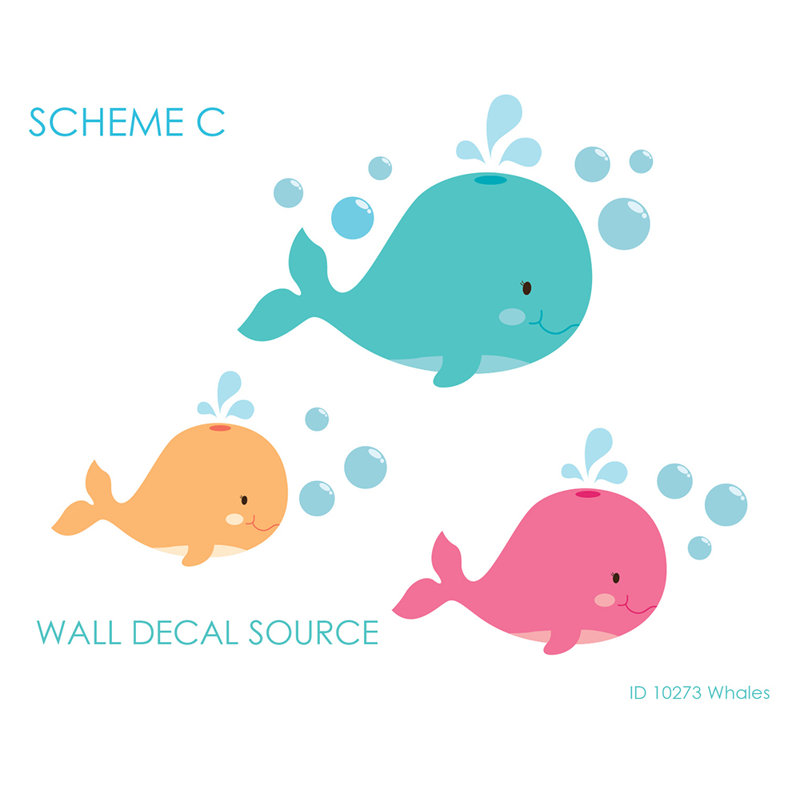 Décalcomanie murale baleine, mer et océan, Schéma C
