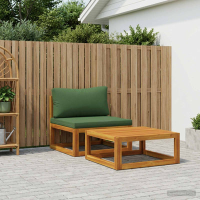 vidaXL Garden Lounge Set Corner Sofa Armchair Coffee Table Solid Acacia Wood