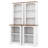 2-Piece Tall Freestanding Cabinet Set With Walnut Top, Open Storage Bookshelf With Curved Design, Anti-Tip Device-1159067823