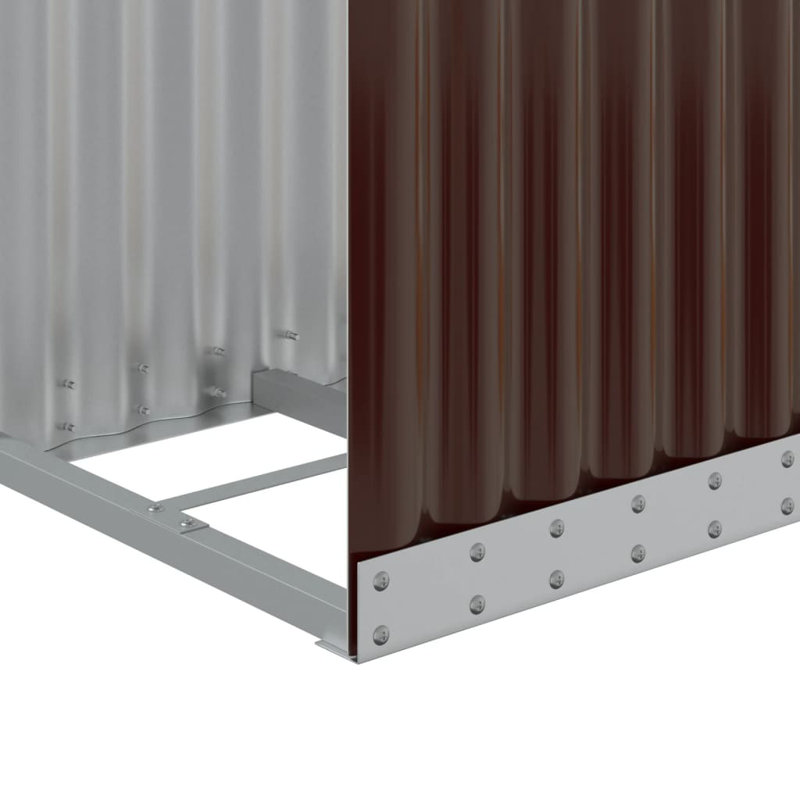 Porte-bûches en acier galvanisé 15,7 po x 17,7 po x 39,4 po, Brun