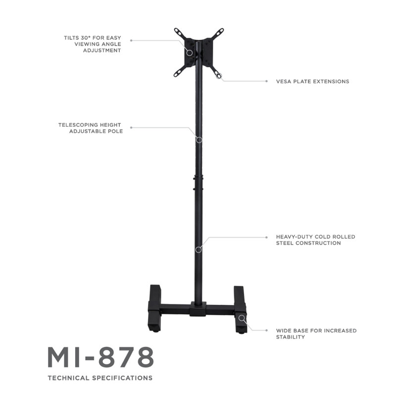 Horizontal Single Screen Floor Stand Mount