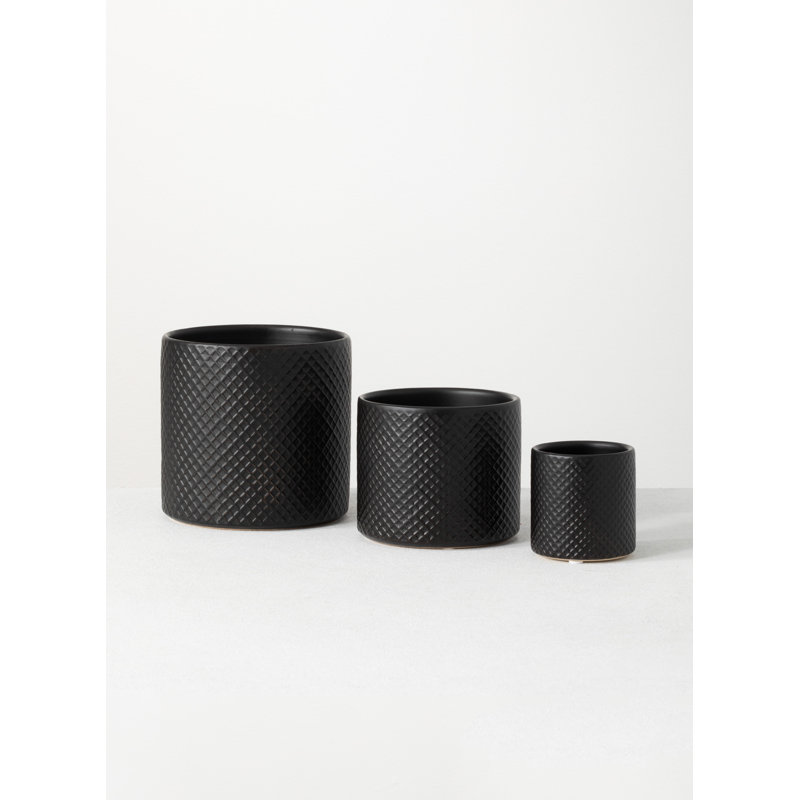 Ensemble de pots de fleurs en céramique 3 pièces Sandoz