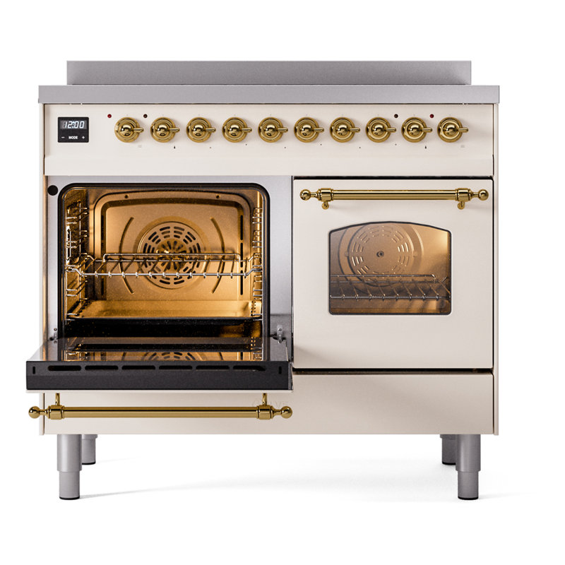 ILVE Nostalgie II 40 in Induction Range, Antique White/Brass