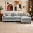 112" L-Shaped Modular Sectional Sofa with USB Charging Port and Movable Ottoman