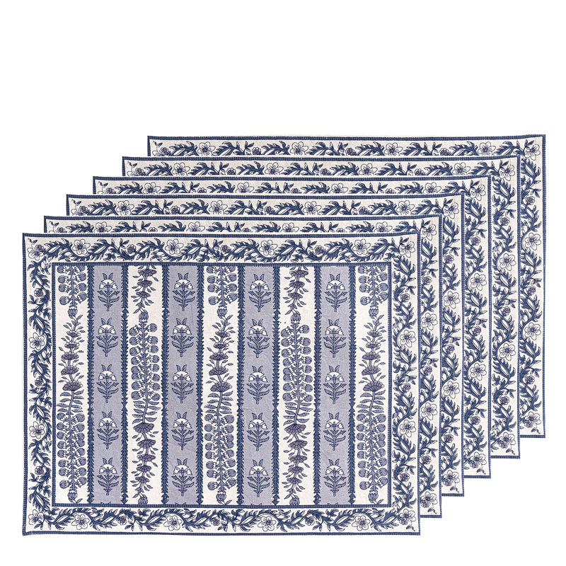 Napperon Charlemont 15 po x 18 po, Bleu / bleu marine