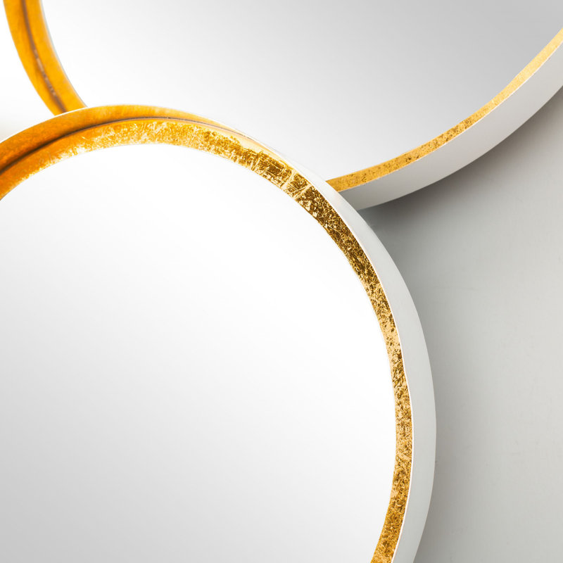 Effiom Metal Flat Wall Mirror, Gold/White