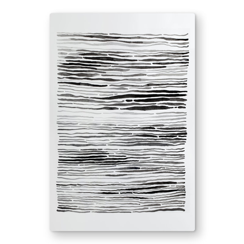 Gray Grooves - Abstract Shapes Metal Print for Home Decor