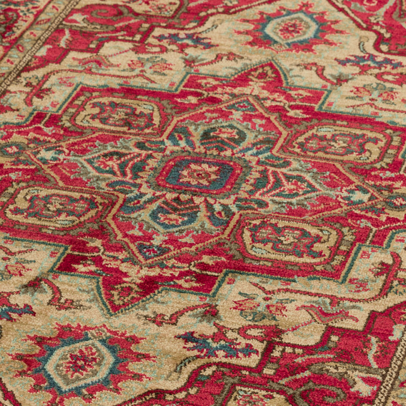 Alverta Classic Beige/Red Area Rug, Rectangle 240 x 340cm