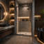 porte de douche pivotante semi-sans cadre avec verre trempé transparent 1/4 "l 38" -42 "x H 71" Privdr-104850264