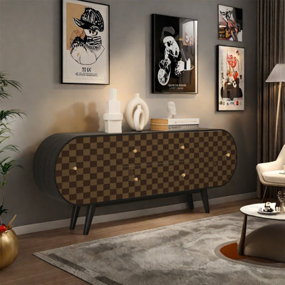 Buffet robuste en noyer avec rangement