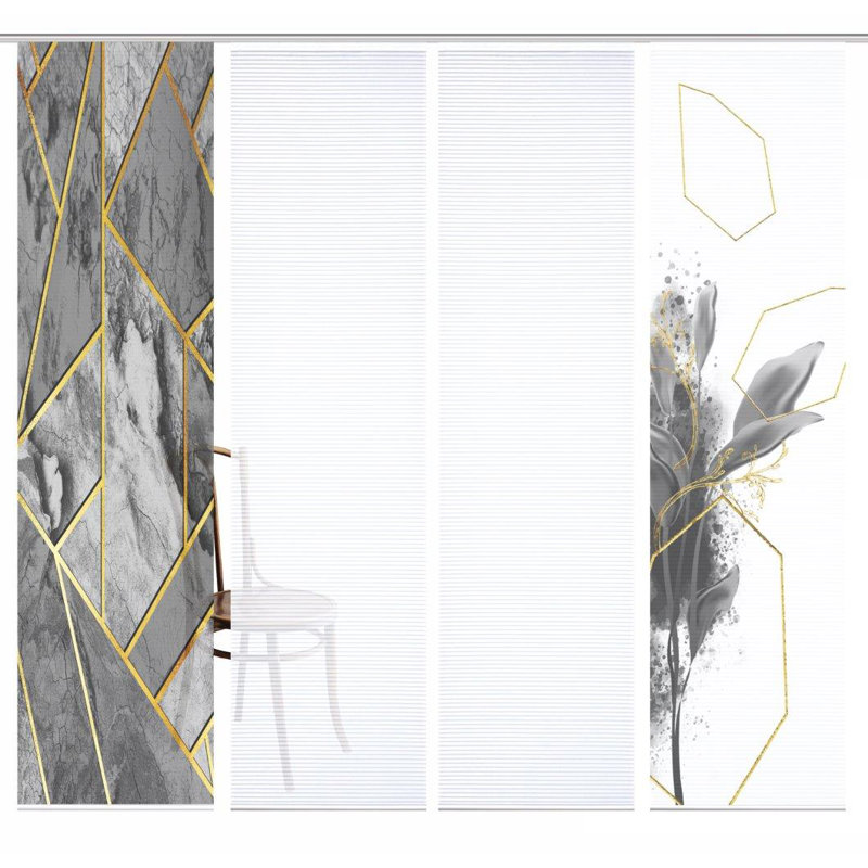 Semi Sheer Sliding Panel, in Grey
