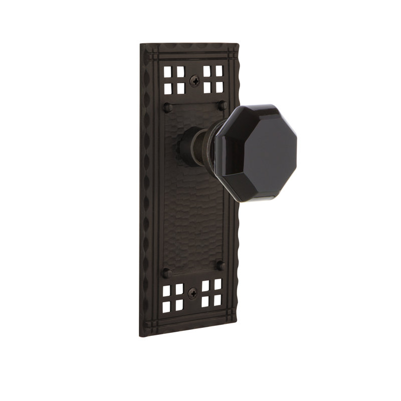 Craftsman Plate with Waldorf Black Door Knob, Oil-Rubbed Bronze